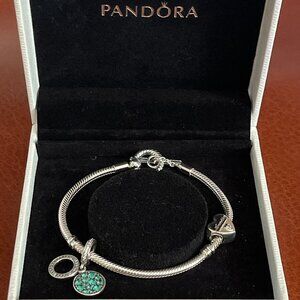 Pandora Moments T-Bar Snake Chain Bracelet 18cm /7.2 inch